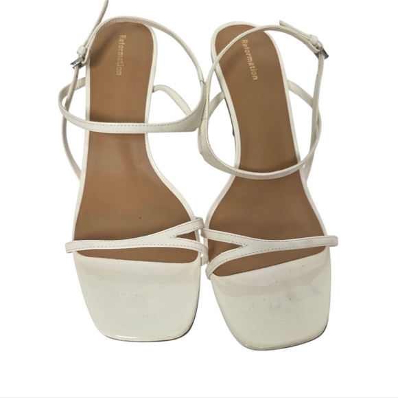Reformation Genni Strappy Skinny Heel Patent Leather Sandal Size 9.5 - Picture 8 of 11